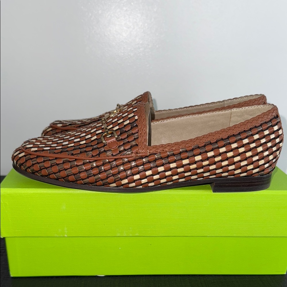 Sam Edelman Brown and Cream Woven Loafers